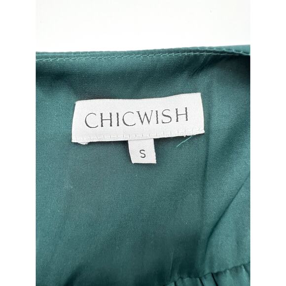 ROMANTIC LONG SLEEVE TEAL MIDI DRESS (Womans: Small) - Picture 10 of 12